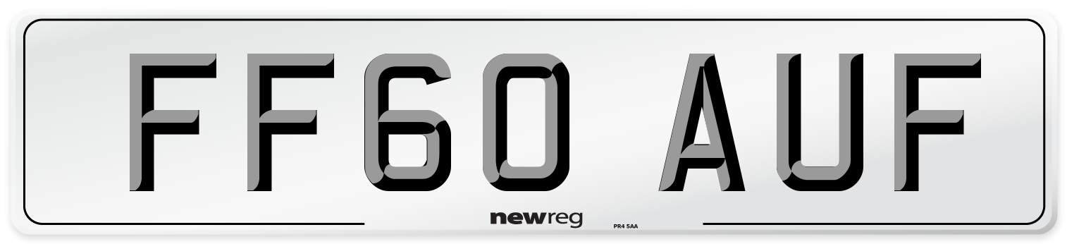 FF60 AUF Number Plate from New Reg
